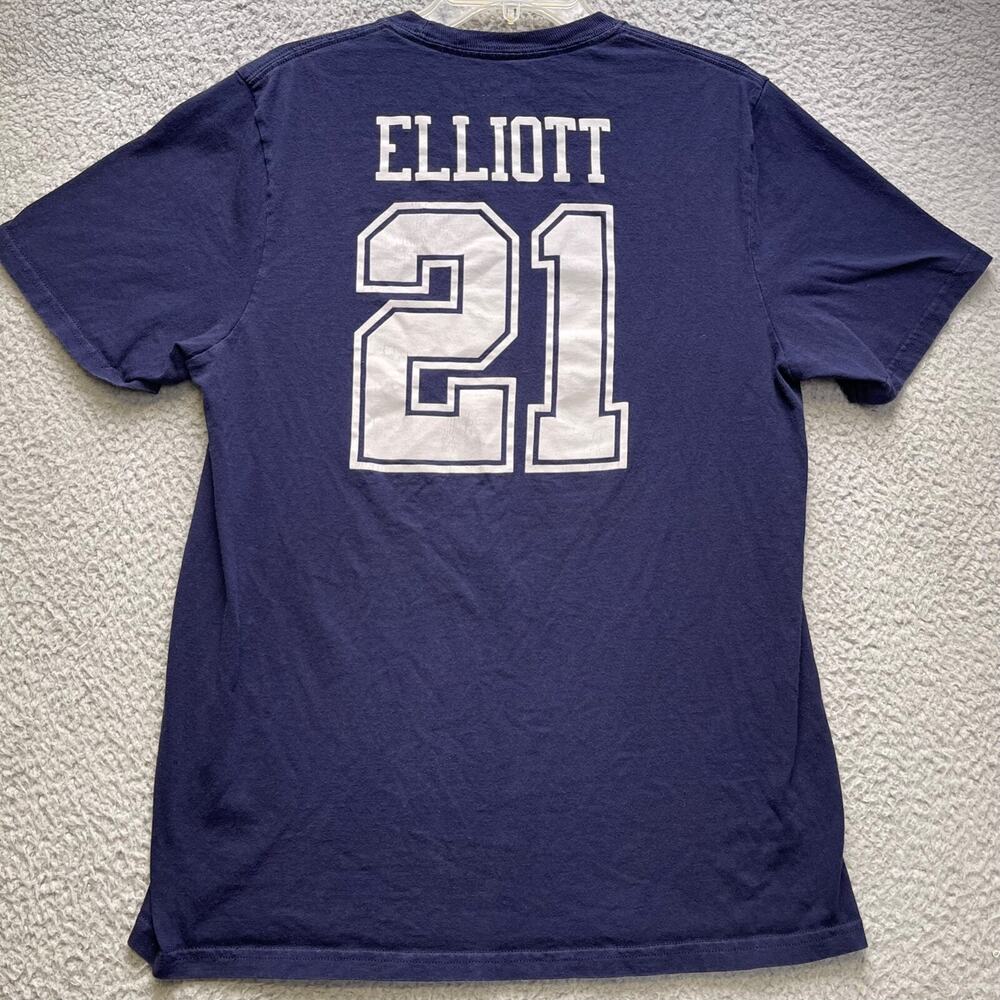 Dallas Cowboys T Shirt Mens Medium Ezekiel Elliot NFL Authentic Short Sleeve